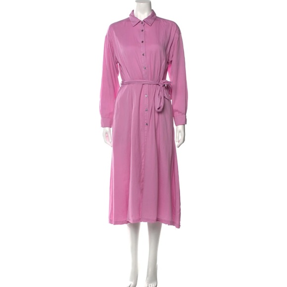 XiRENA Dresses & Skirts - XIRENA Pink Shirt Dress with Waist Tie
